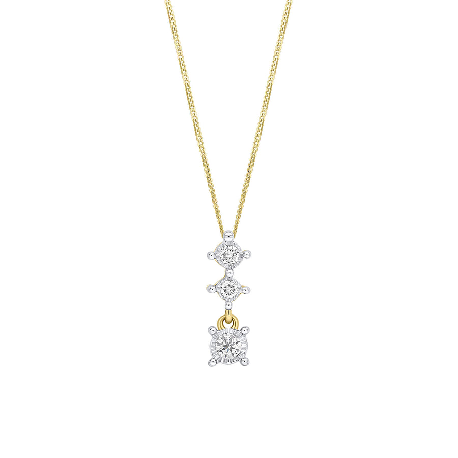 9ct Yellow Gold Diamond Pendant GP2376C