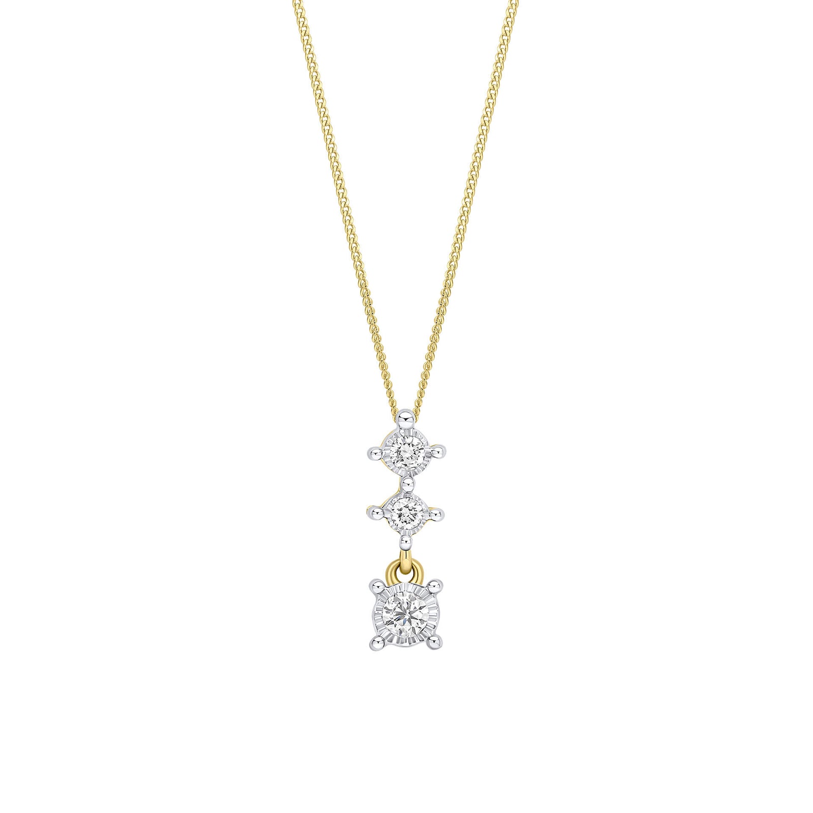 9ct Yellow Gold Diamond Pendant GP2376C