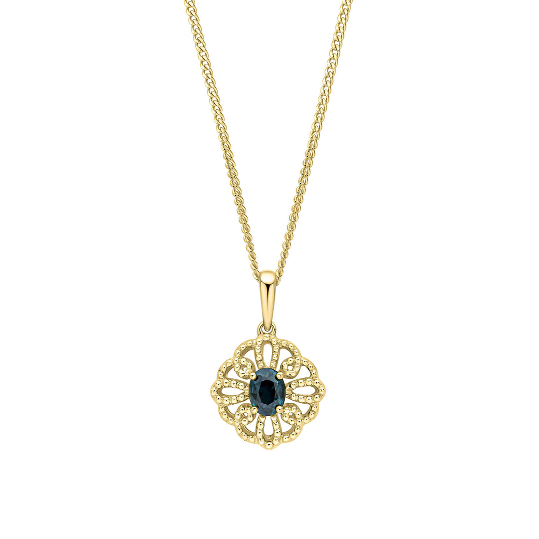 9ct Yellow Gold Blue Sapphire Pendant GP2379L