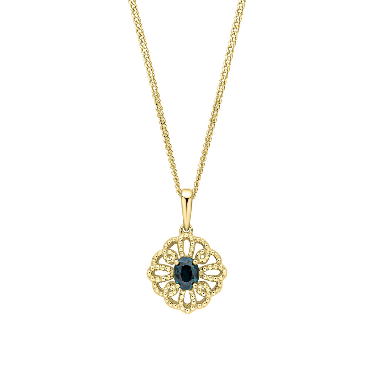 9ct Yellow Gold Blue Sapphire Pendant GP2379L