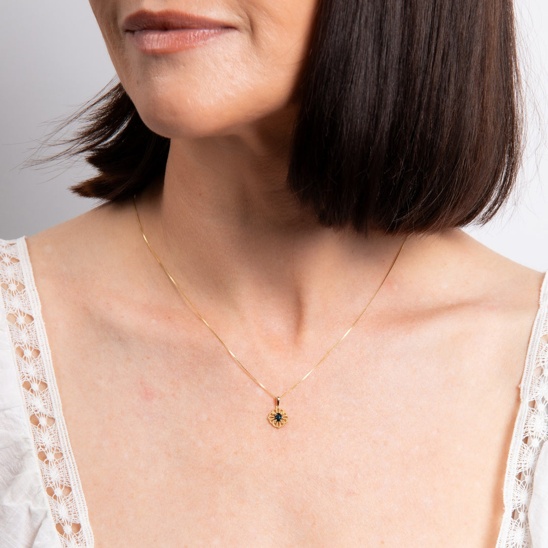 9ct Yellow Gold Blue Sapphire Pendant GP2379L