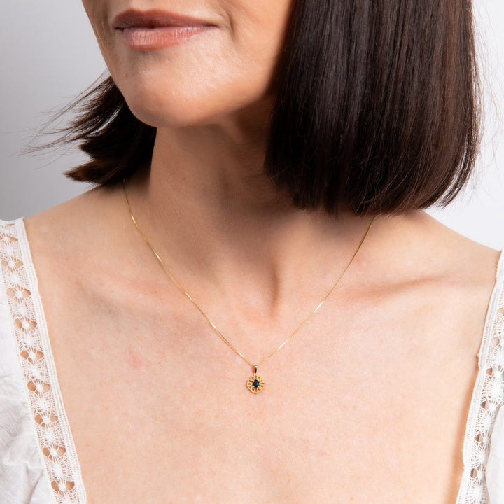 9ct Yellow Gold Blue Sapphire Pendant GP2379L
