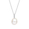 9ct White Gold Baroque Freshwater Pearl White Topaz Pendant GP2380W