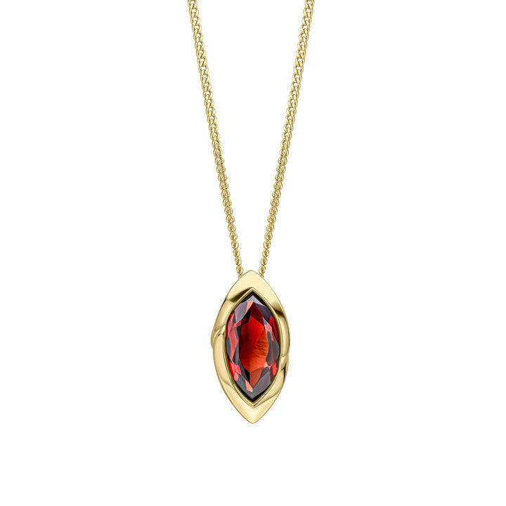 9ct Yellow Gold Red Garnet Pendant GP2381R