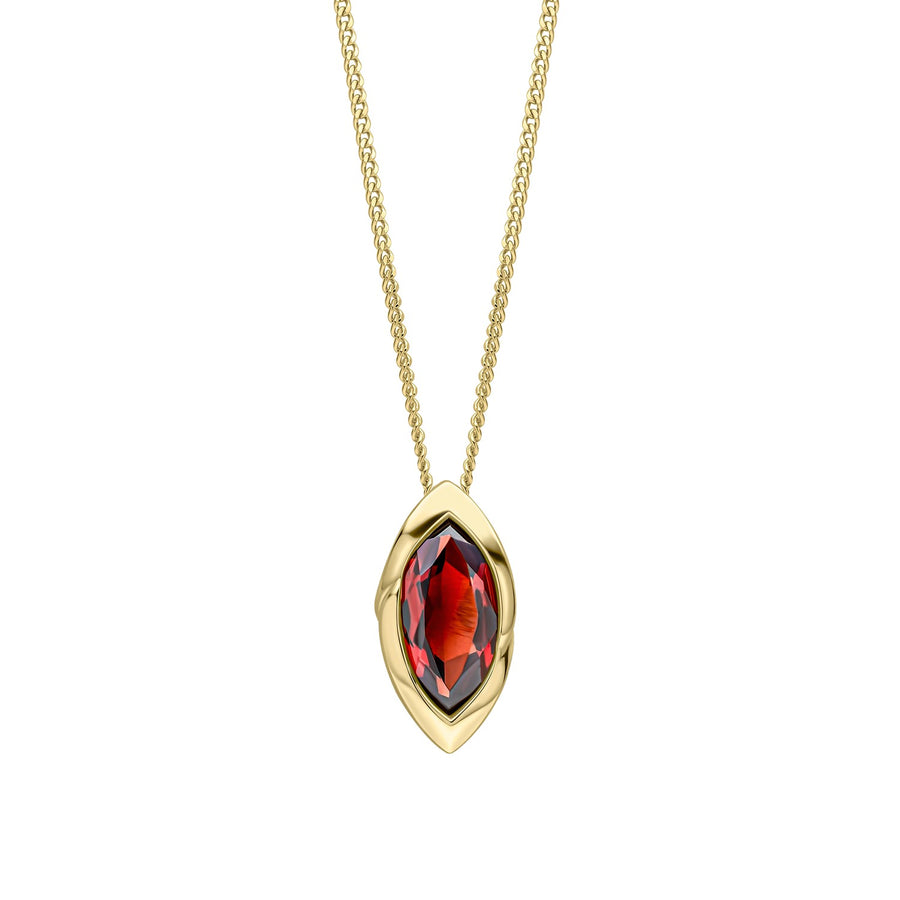 9ct Yellow Gold Red Garnet Pendant GP2381R