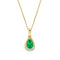 9ct Yellow Gold Green Emerald Diamond Pendant GP2383G