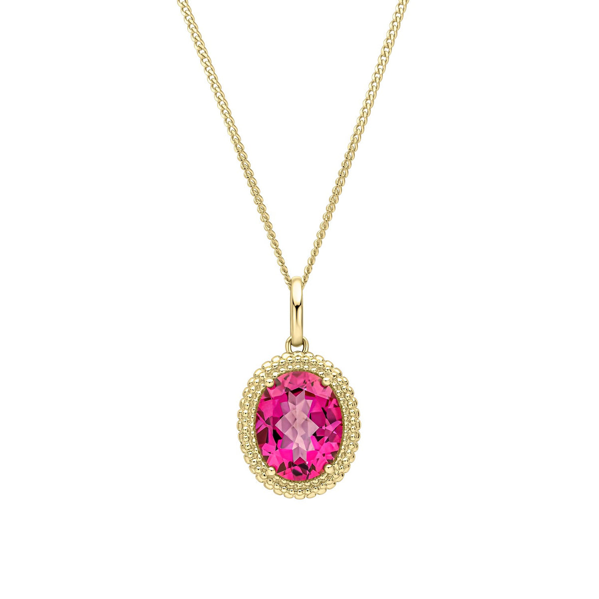 9ct Yellow Gold Pink Topaz Pendant GP2384Q