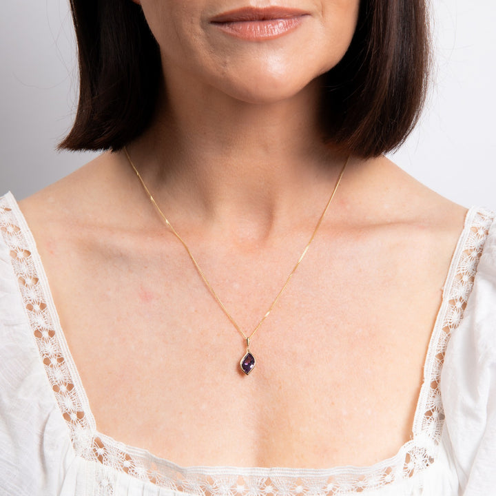 9ct Yellow Gold Amethyst Pendant GP2386M