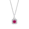 9ct White Gold Red Ruby and Diamond Pendant GP2388R