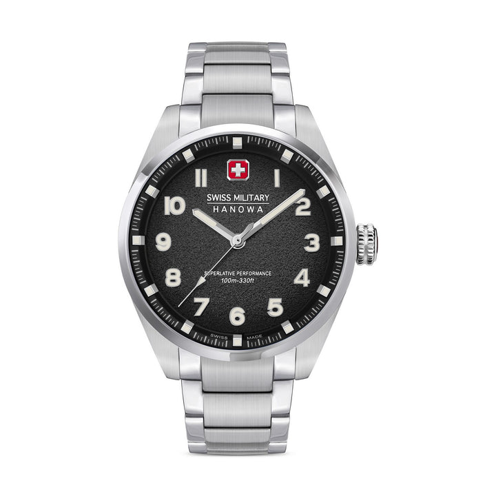 Swiss Military Greyhound Silver Black Watch SMWGG0001503