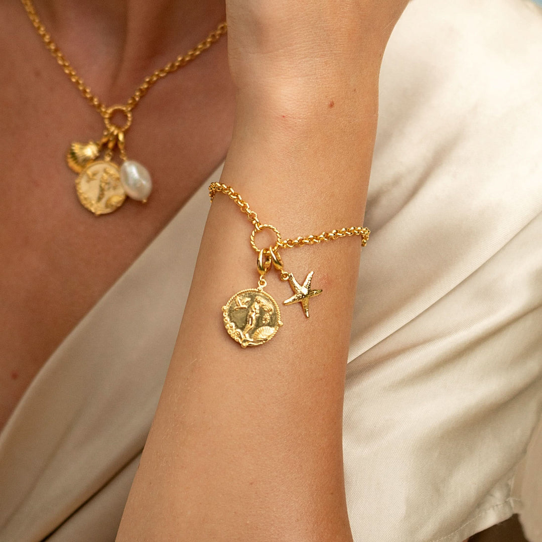 Gold Plated Eternity Twist Charm Bracelet CBRGETWST