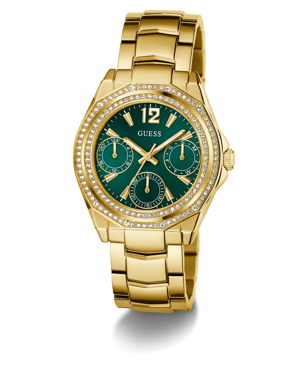 Guess Ritzy Women’s 36mm Gold Tone Green Dial Watch GW0685L5
