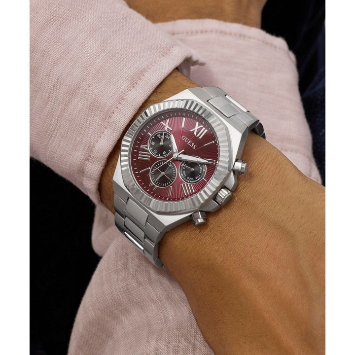 Guess Men’s Equity Red Dial Bracelet Watch GW0703G7