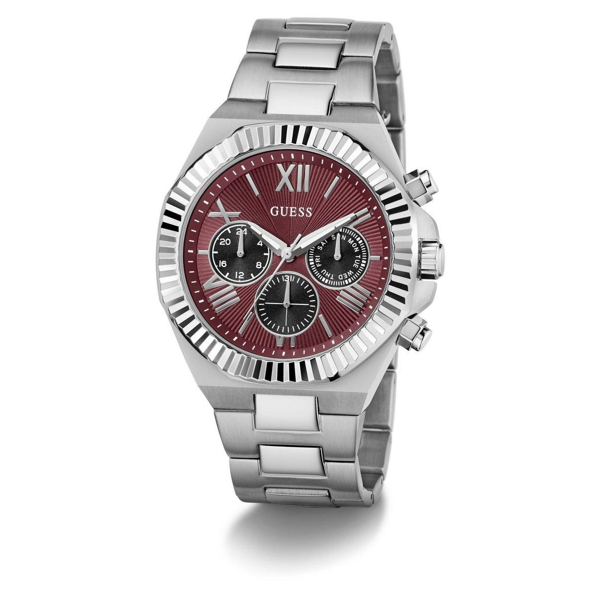 Guess Men’s Equity Red Dial Bracelet Watch GW0703G7