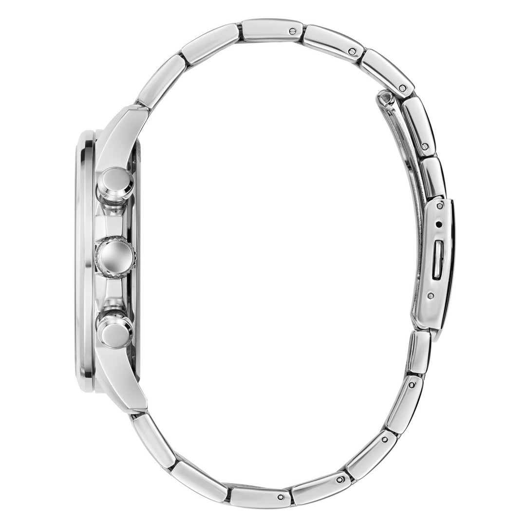 Guess Mens Walker Silver-Tone Sunray Dial Silver-Tone Stainless Steel Bracelet Watch GW0900G6