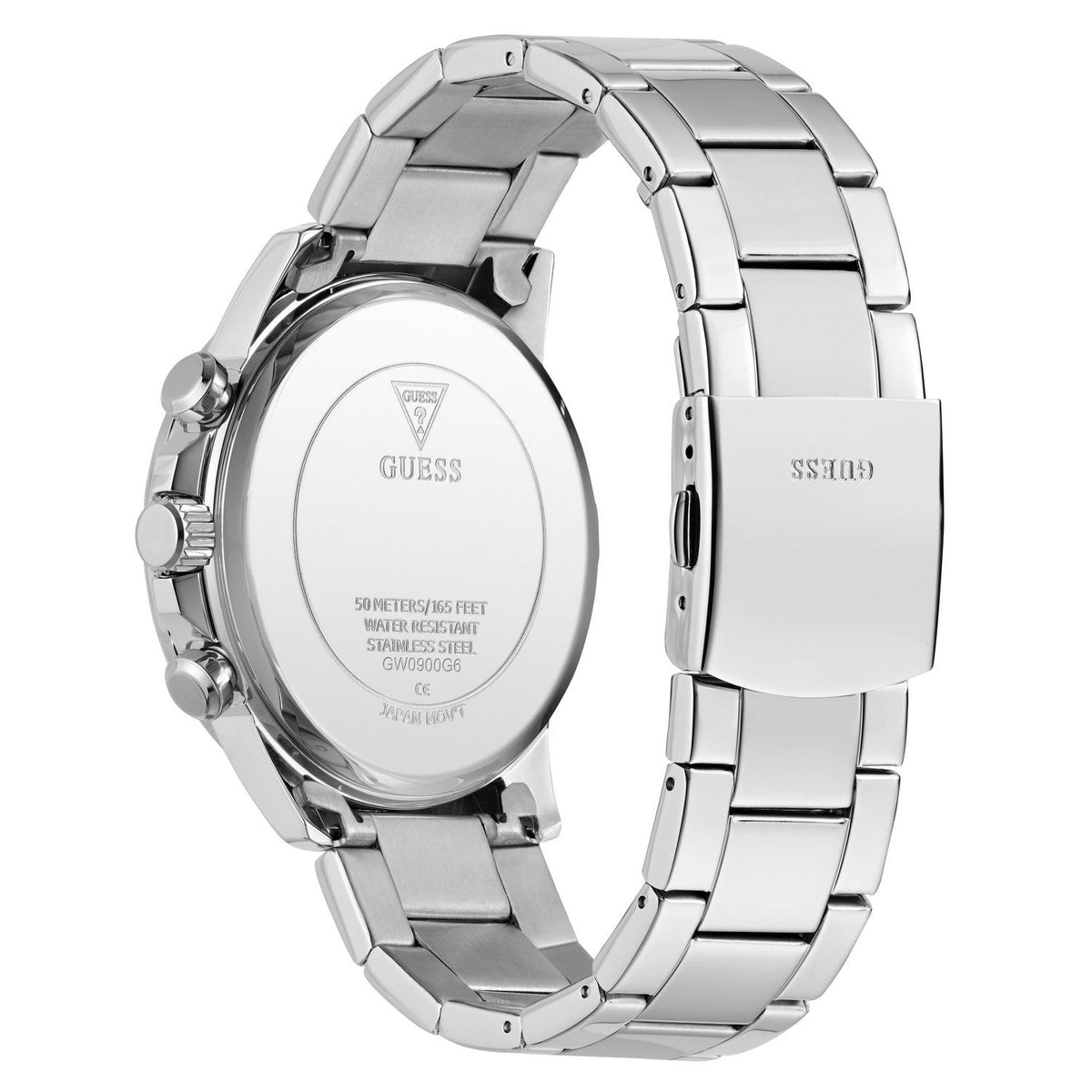 Guess Mens Walker Silver-Tone Sunray Dial Silver-Tone Stainless Steel Bracelet Watch GW0900G6