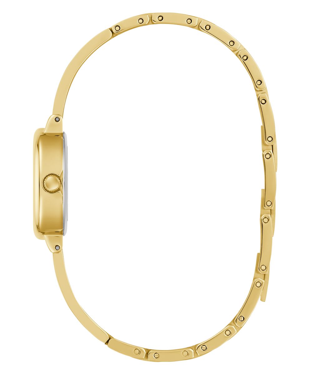 Guess Womens Penelope Champagne Sunray Dial Gold-Tone Stainless Steel Bracelet Watch GW0924L2