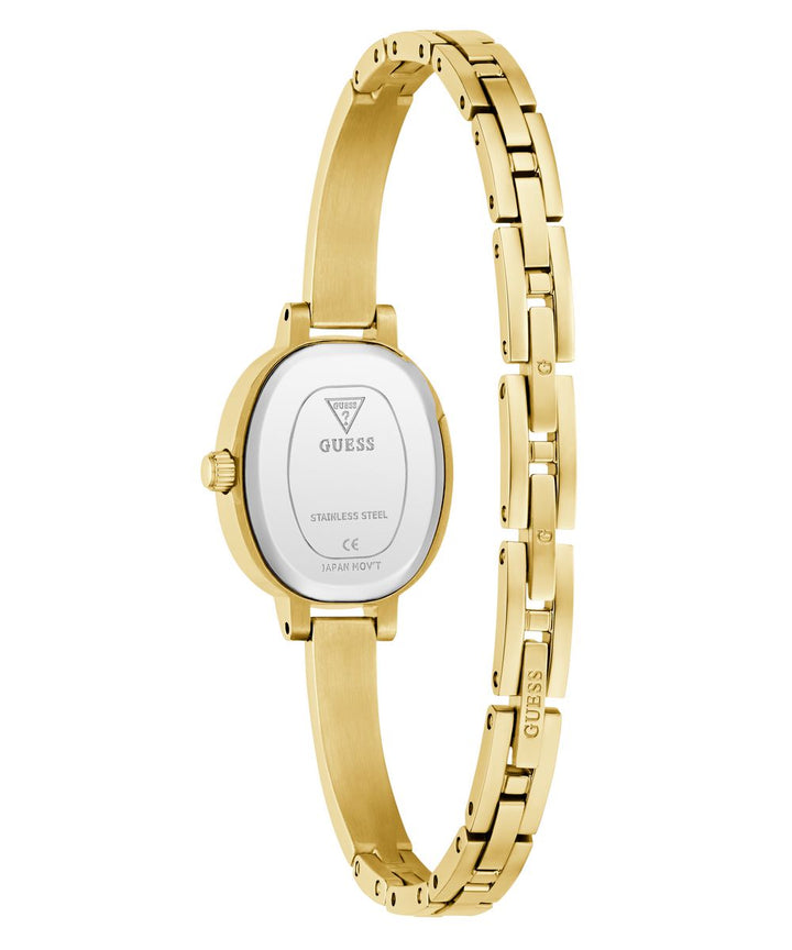 Guess Womens Penelope Champagne Sunray Dial Gold-Tone Stainless Steel Bracelet Watch GW0924L2