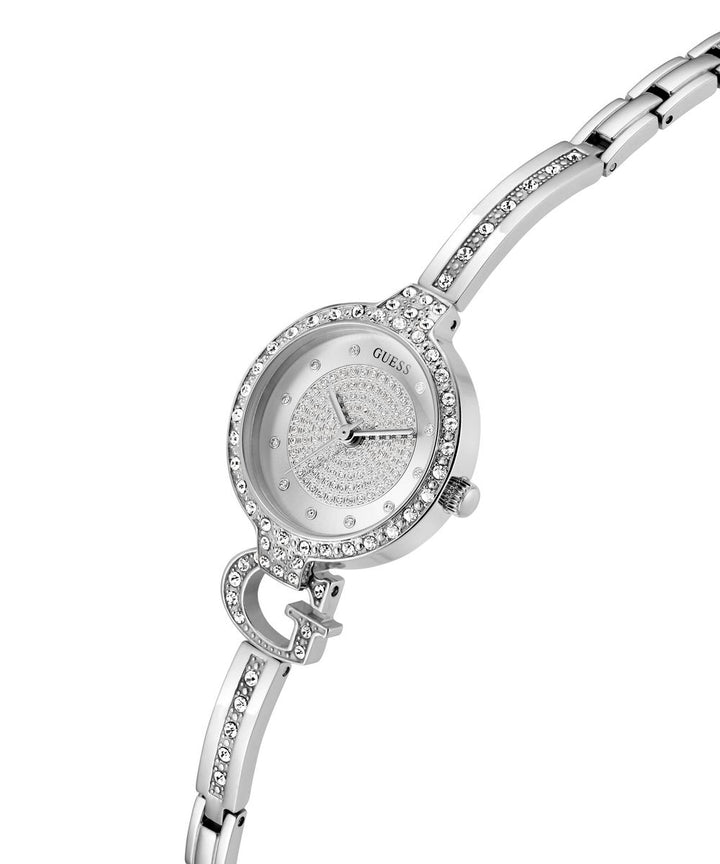 Guess Giselle Women’s 28mm Silver Tone ‘G’ Bangle Crystal Watch GW0929L1