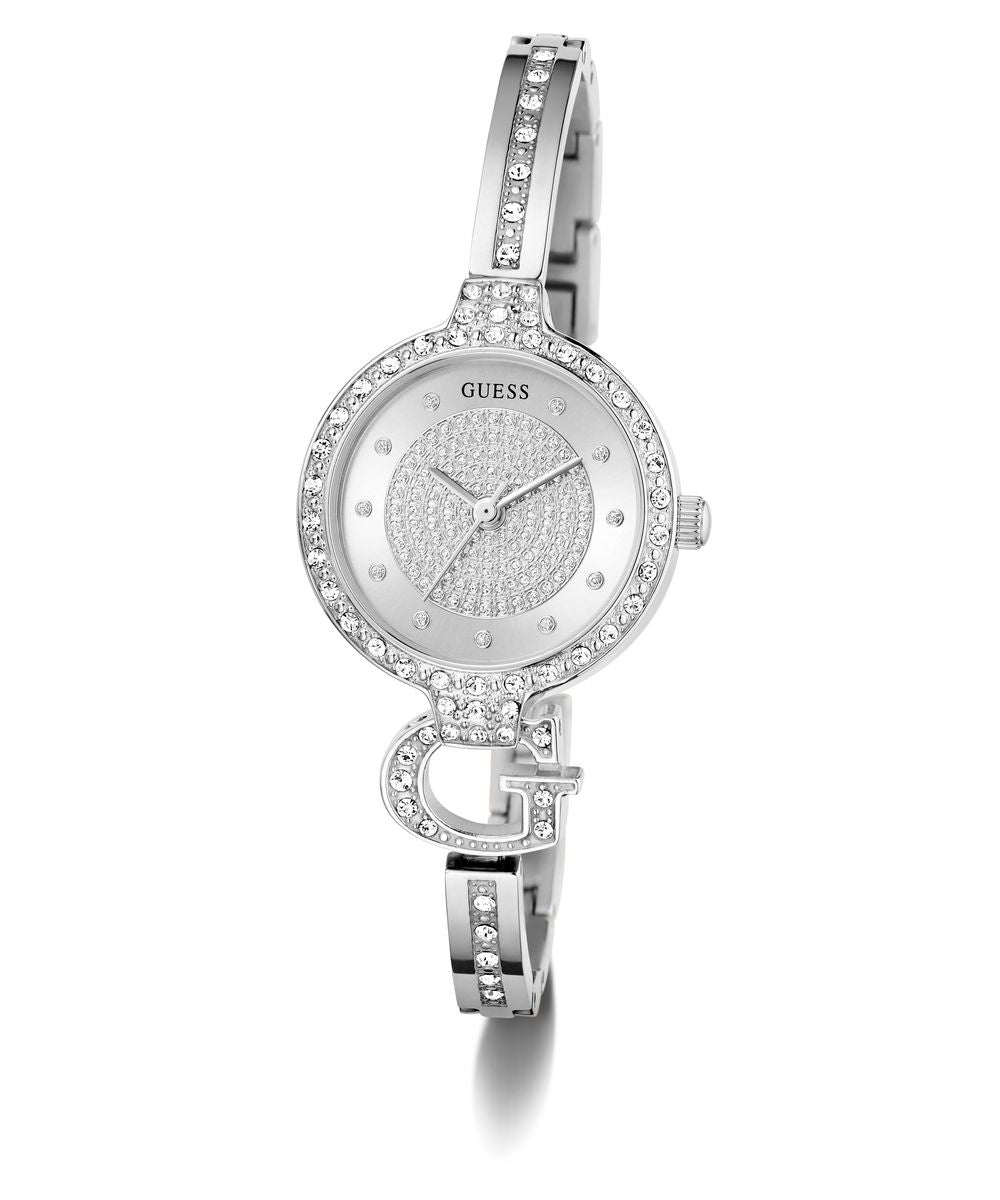 Guess Giselle Women’s 28mm Silver Tone ‘G’ Bangle Crystal Watch GW0929L1
