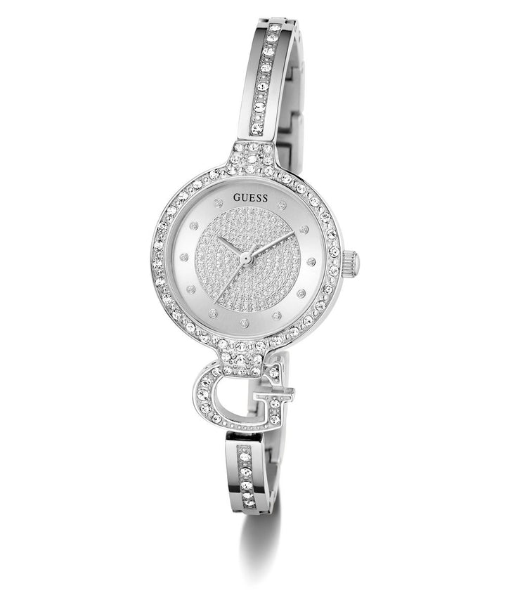 Guess Giselle Women’s 28mm Silver Tone ‘G’ Bangle Crystal Watch GW0929L1
