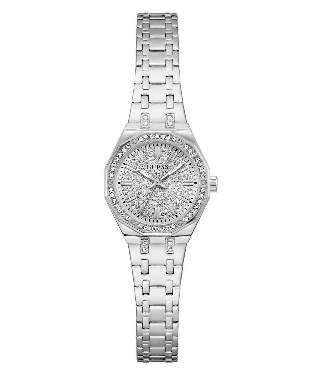 Guess Pixie Women’s 25mm Silver Tone Crystal Bezel Bracelet Watch GW0931L1