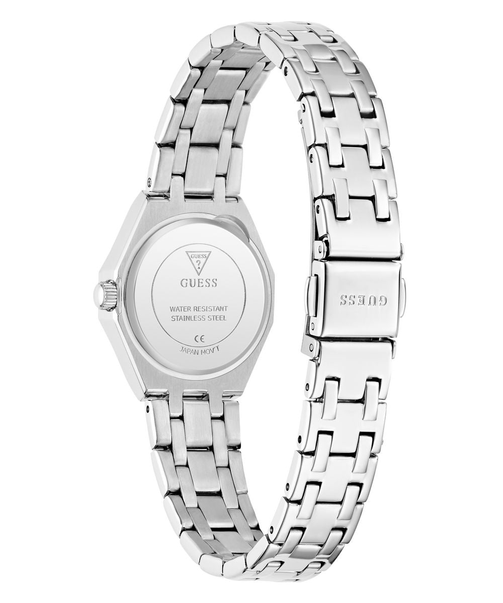Guess Pixie Women’s 25mm Silver Tone Crystal Bezel Bracelet Watch GW0931L1