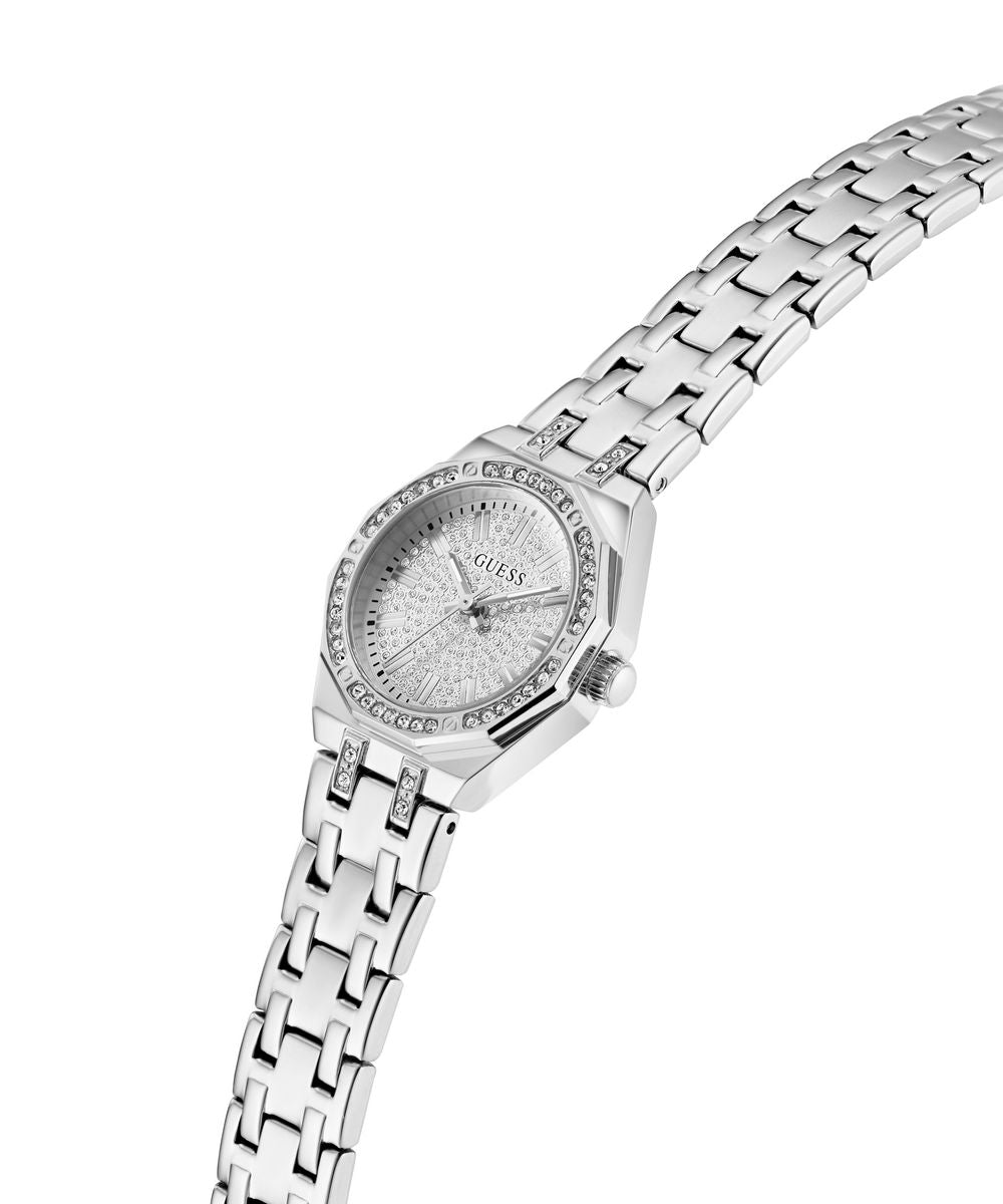 Guess Pixie Women’s 25mm Silver Tone Crystal Bezel Bracelet Watch GW0931L1