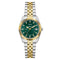 Guess Womens Jada Green Sunray Dial Two-Tone Silver And Gold Stainless Steel Bracelet Watch GW0936L3