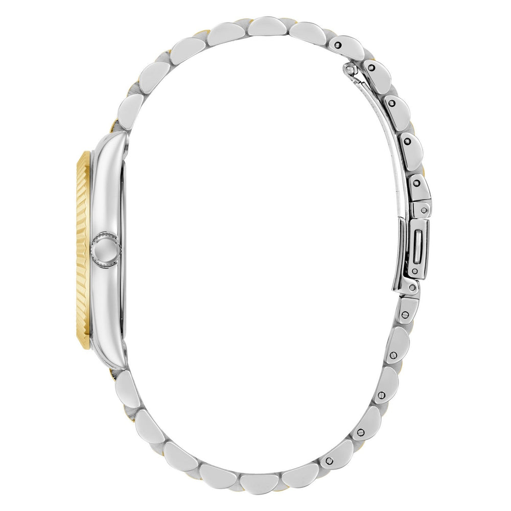 Guess Womens Jada Green Sunray Dial Two-Tone Silver And Gold Stainless Steel Bracelet Watch GW0936L3