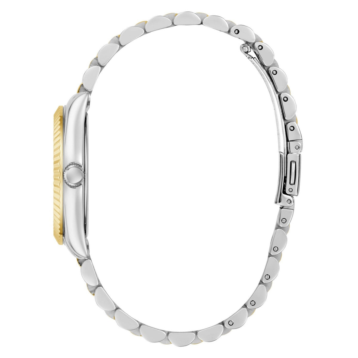 Guess Womens Jada Green Sunray Dial Two-Tone Silver And Gold Stainless Steel Bracelet Watch GW0936L3