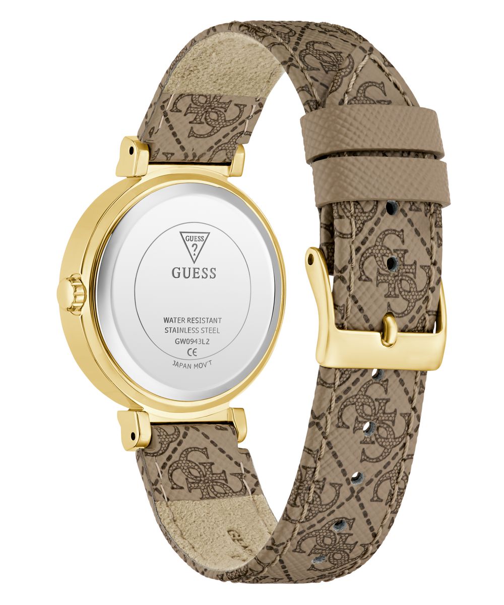 Guess Ivy Women’s 32mm Gold?Tone Quattro G Crystal Watch GW0943L2