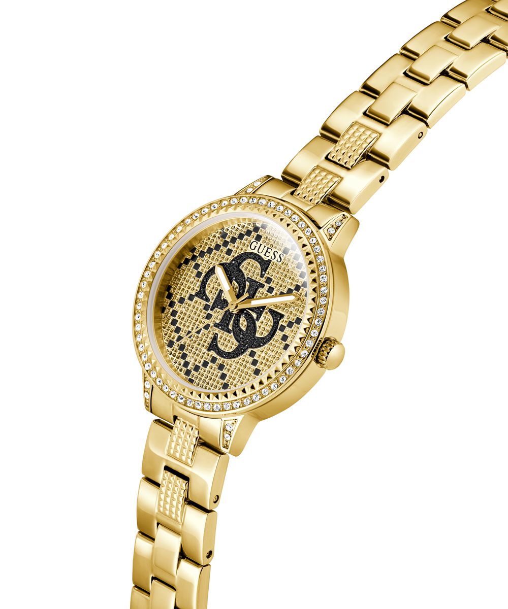 Guess Girlitude Women’s 34mm Gold Tone Crystal ‘G’ Logo Watch GW0944L2