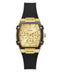 Guess Women’s 35×42mm Gold Tone & Black Multifunction Silicone Watch GW0945L2