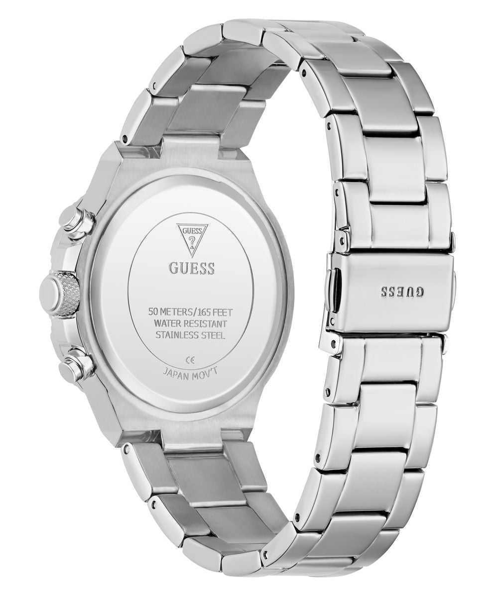 Guess Harlow Women’s 38mm Silver Tone Ombre Pink Glitter Multifunction Watch GW0950L1