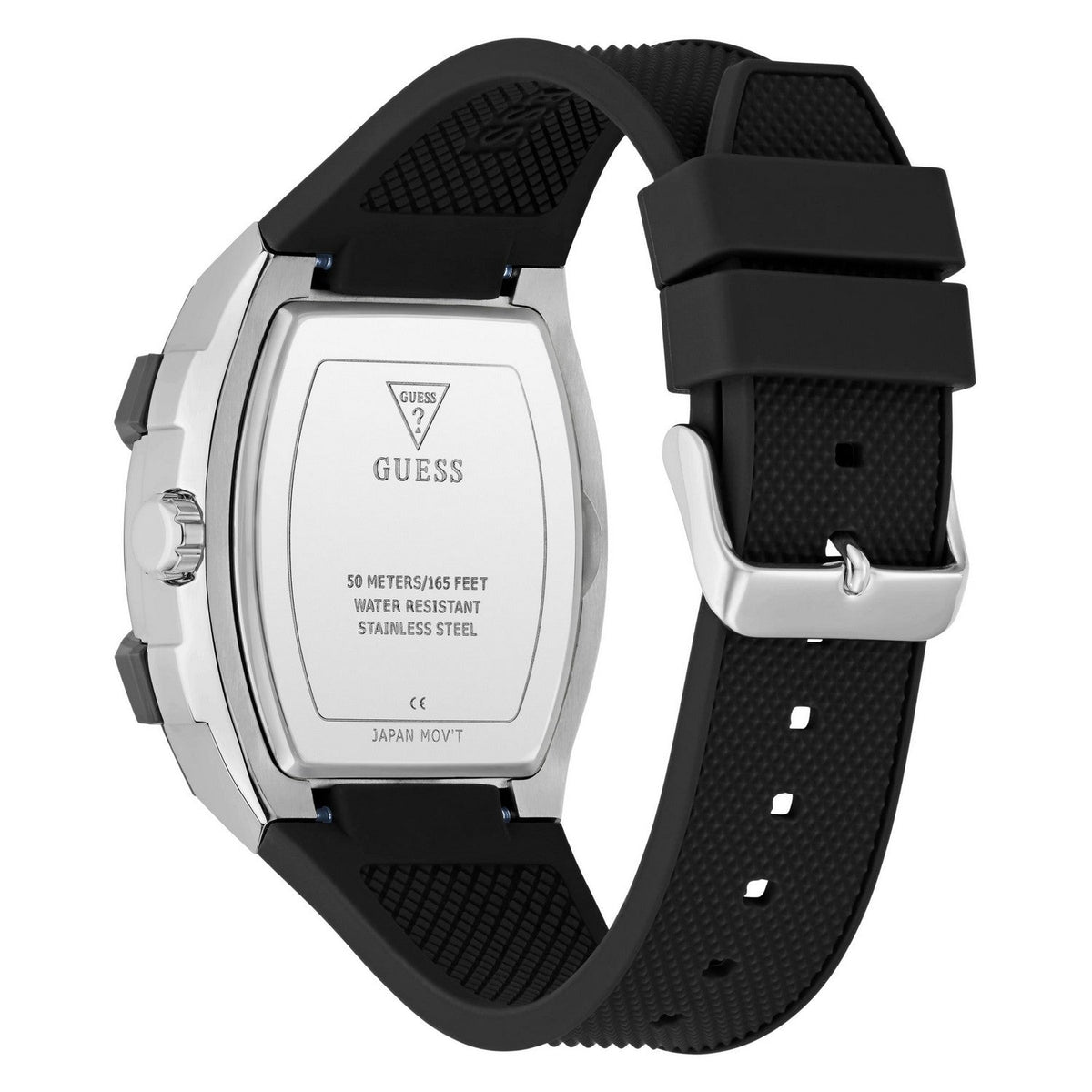 Guess Men’s Phoenix Red Dial Black Silicone Strap Watch GW0956G1