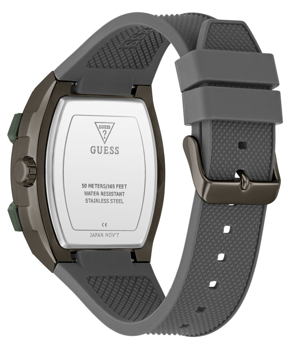 Guess Phoenix Men’s 51×44mm Gunmetal & Green Multifunction Silicone Watch GW0956G3