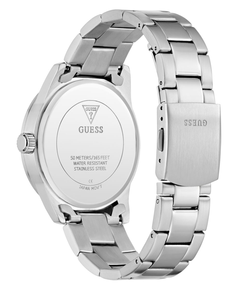 Guess Easton Men’s 40mm Silver Tone Black Dial Bracelet Watch GW0965G1