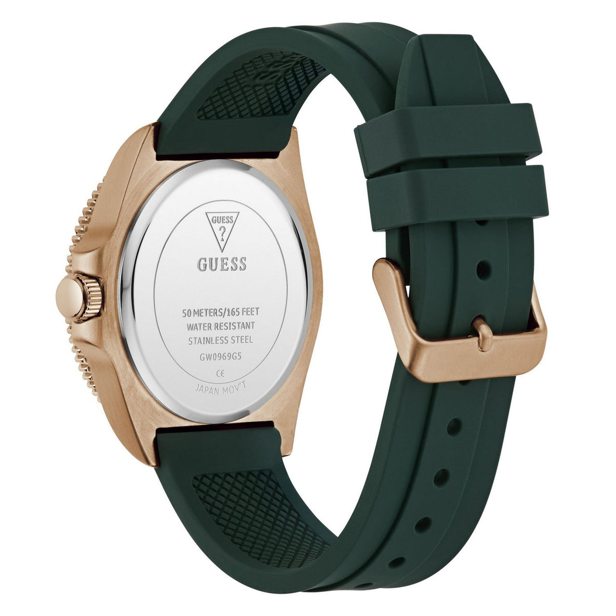Guess Men’s Cliff Green Dial Green Silicone Strap Watch GW0969G5
