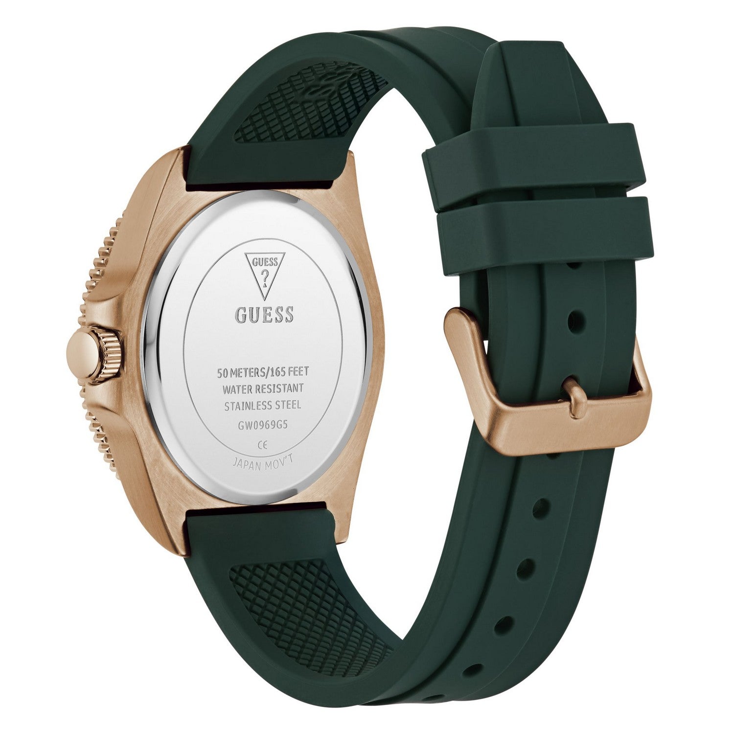 Guess Men’s Cliff Green Dial Green Silicone Strap Watch GW0969G5