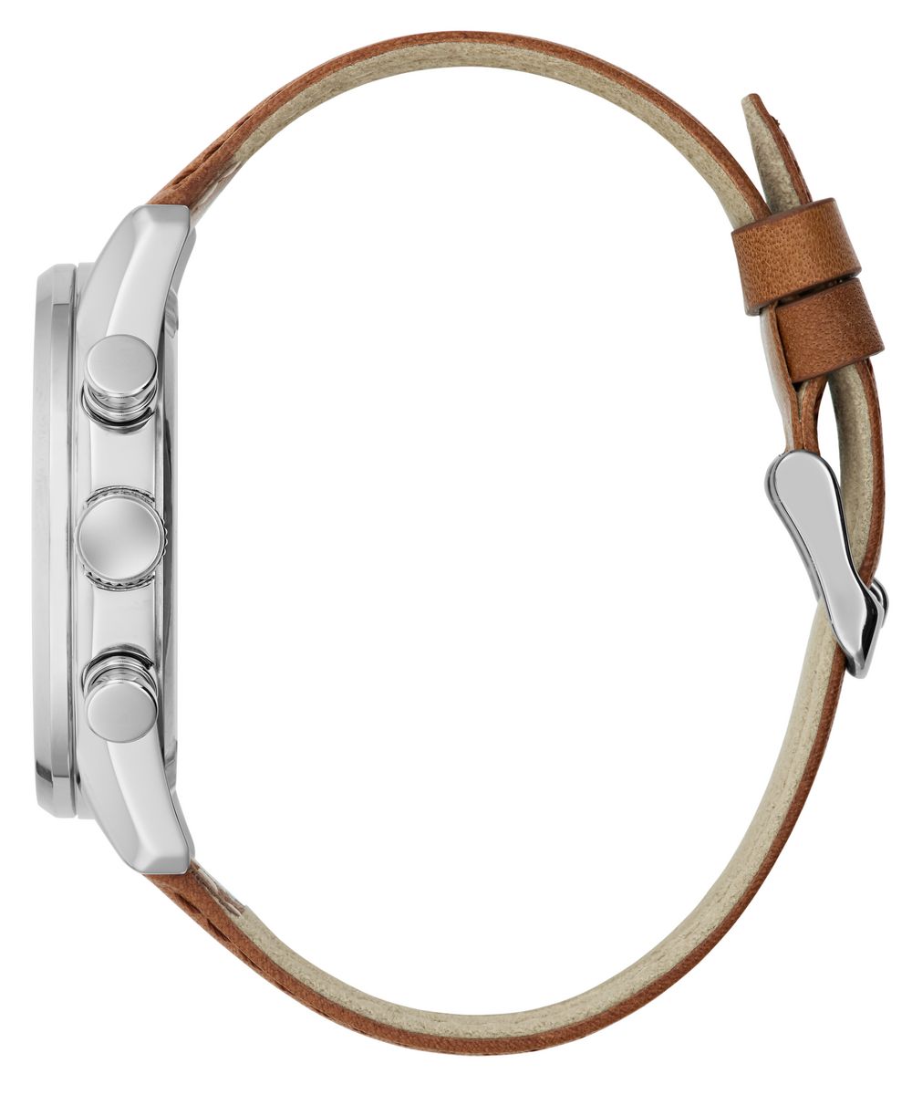 Guess Dawson Men’s 44mm Blue Dial Brown Leather Multifunction Watch GW0972G1