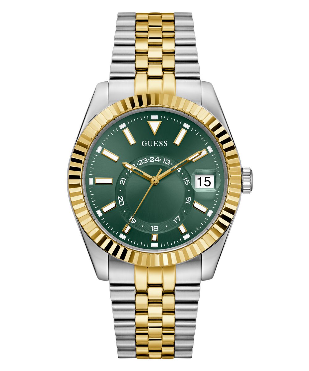 Guess Jaden Men’s 42mm Two Tone Green Dial Multifunction Watch GW0977G4