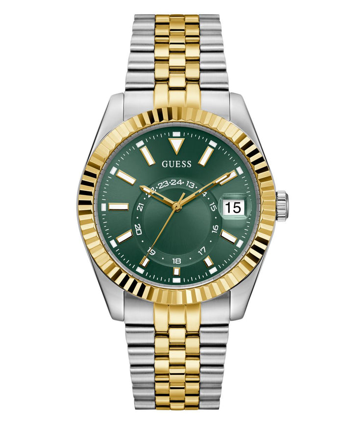 Guess Jaden Men’s 42mm Two Tone Green Dial Multifunction Watch GW0977G4