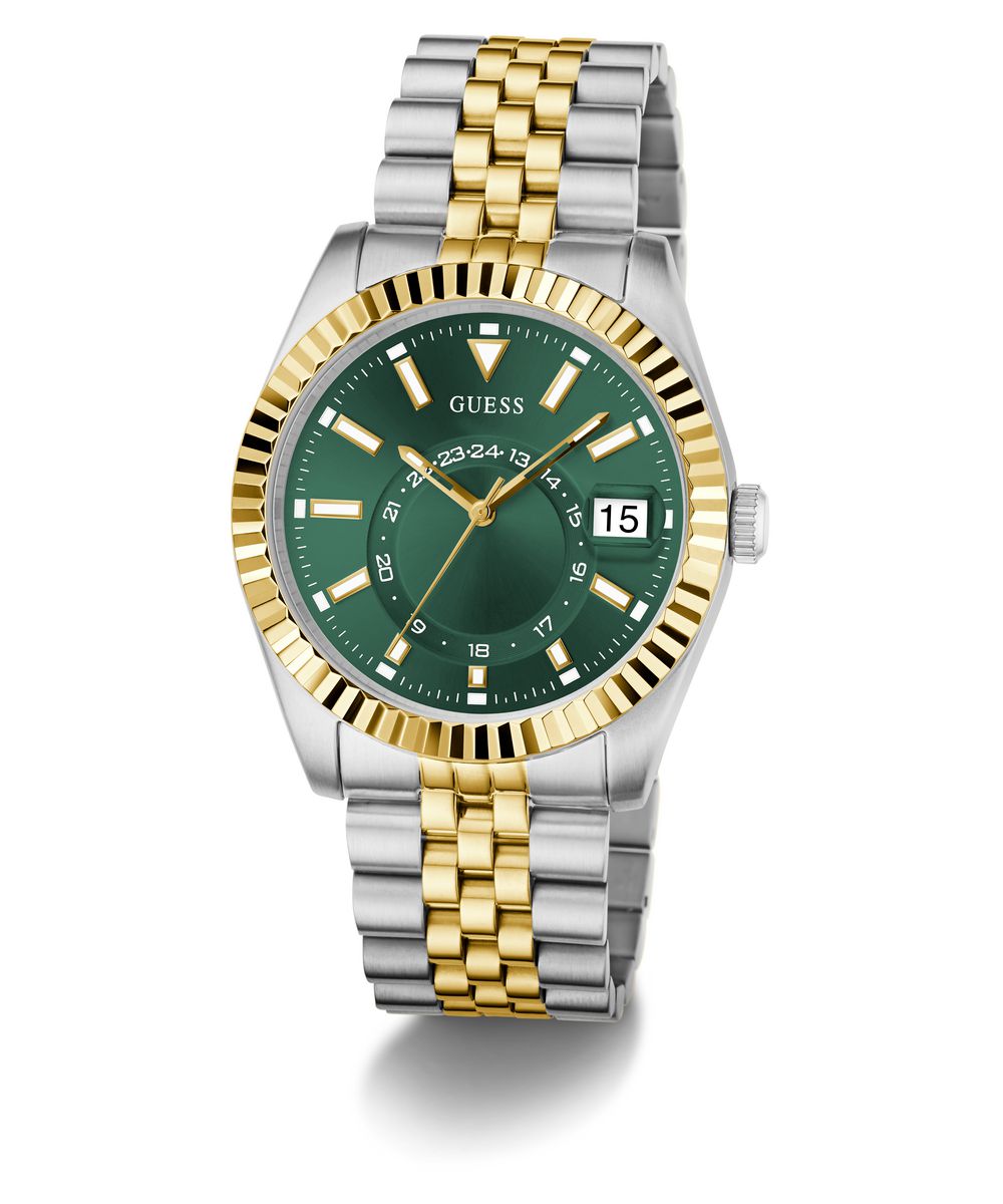 Guess Jaden Men’s 42mm Two Tone Green Dial Multifunction Watch GW0977G4