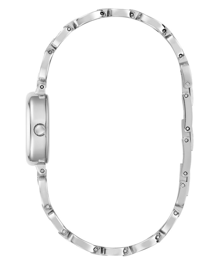 Guess Vivian Women’s 21mm Silver Tone Pink Dial Oval Bracelet Watch GW0982L1