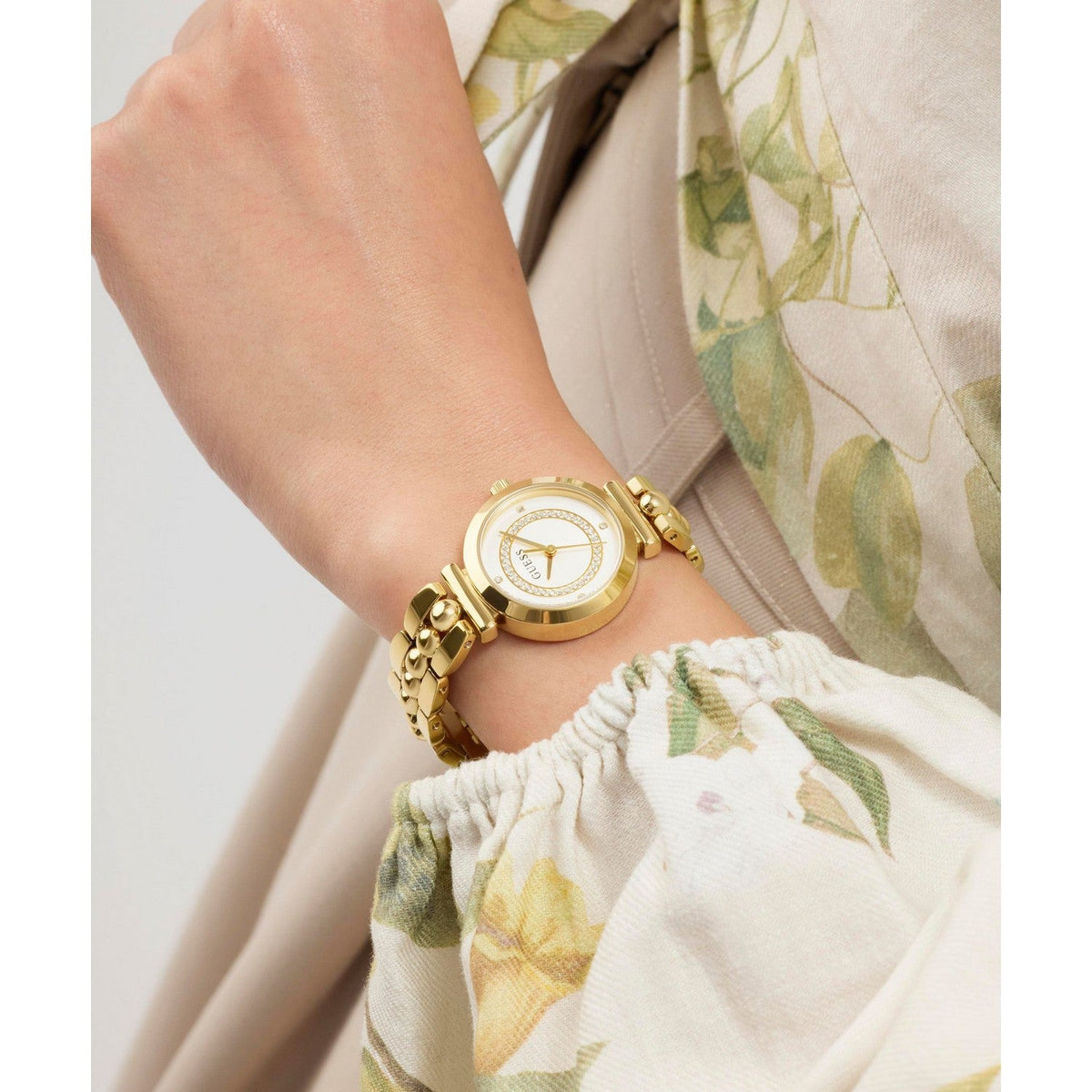 Guess Men’s Leena White Dial Bracelet Watch GW0994L2