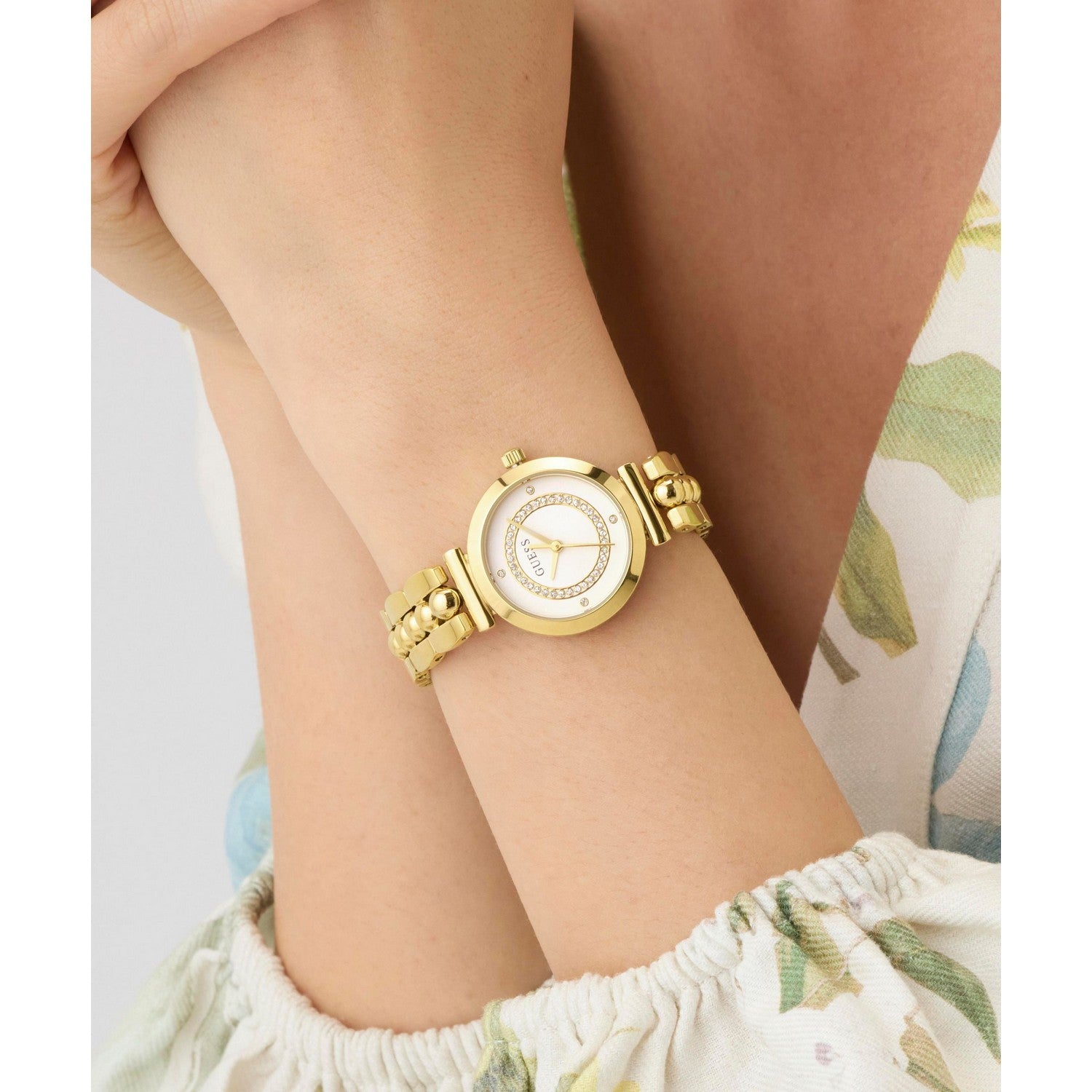 Guess Men’s Leena White Dial Bracelet Watch GW0994L2