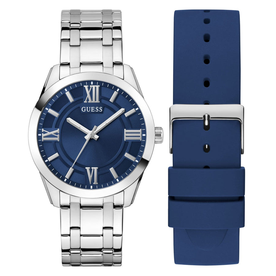 Guess Men’s Elliot Boxset Blue Dial Bracelet Watch Set Watch GW1008G1
