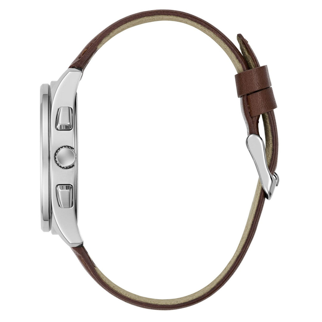 Guess Men’s Palmer Green Dial Light Brown Leather Strap Watch GW1049G1