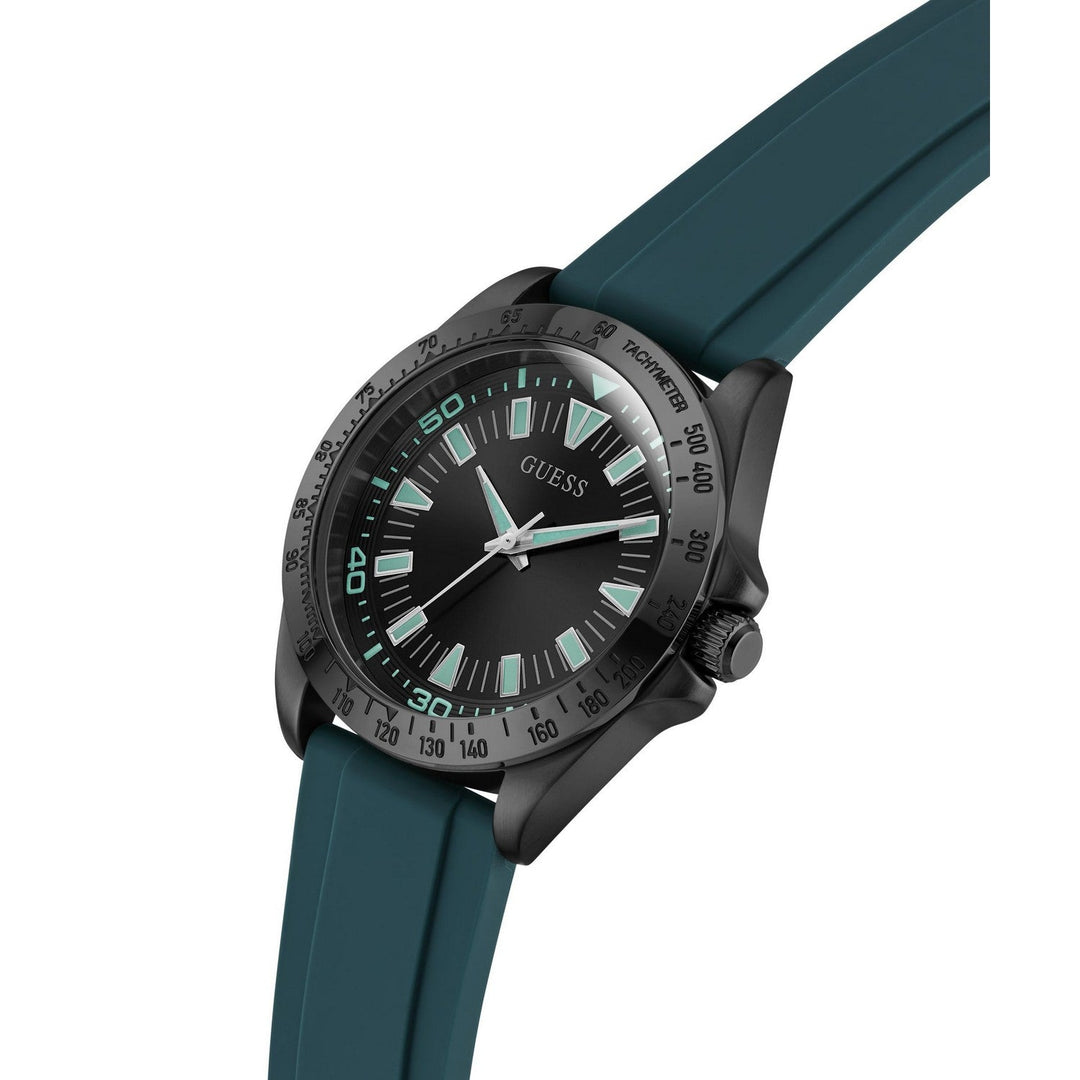 Guess Men’s Neo Black Dial Teal Silicone Strap Watch GW1065G3